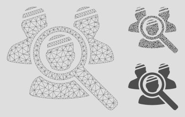 Hastalar Vektör Örgü Tel Çerçeve Modeli ve Üçgen Mozaik Simgesi keşfedin