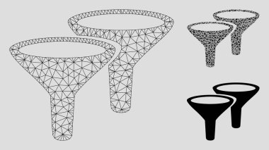 Filtreler Vektör Örgü Ağ Modeli ve Üçgen Mozaik Simgesi