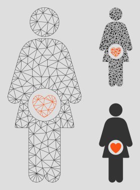 Doğurganlık Vektör Örgü Tel Çerçeve Modeli ve Üçgen Mozaik Simgesi