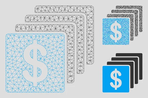 Finances Vector Mesh Modelo 2D e Triângulo Ícone Mosaico — Vetor de Stock