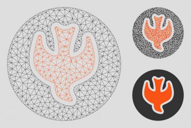 Düşen Soul Vektör Örgü Tel Çerçeve Modeli ve Üçgen Mozaik Simgesi