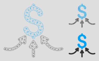 Finansal Akümülatör Vektör Örgü Karkas Modeli ve Üçgen Mozaik Simgesi