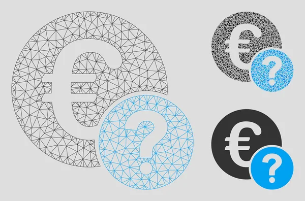 Euro Status Modèle de réseau de maille vectorielle et icône de mosaïque de triangle — Image vectorielle
