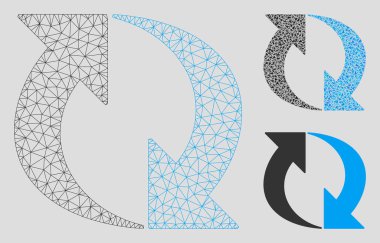 Exchange Vektör Örgü Tel Çerçeve Modeli ve Üçgen Mozaik Simgesi