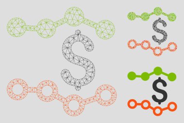 Mali Rapor Vektör Örgü Karkas Modeli ve Üçgen Mozaik Simgesi