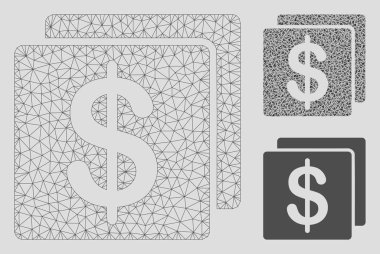 Finans Vektör Örgü Tel Çerçeve Modeli ve Üçgen Mozaik Simgesi