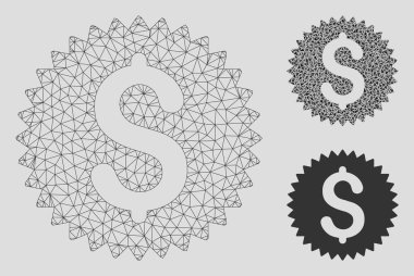 Mali Mühür Vektör Örgü 2d Model ve Üçgen Mozaik Simgesi