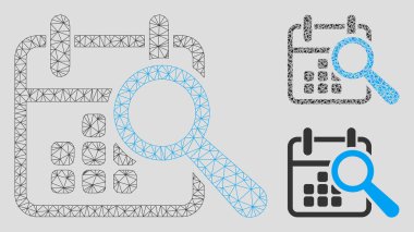 Tarih Vektör Örgü Tel Çerçeve Modeli ve Üçgen Mozaik Simgesi bul