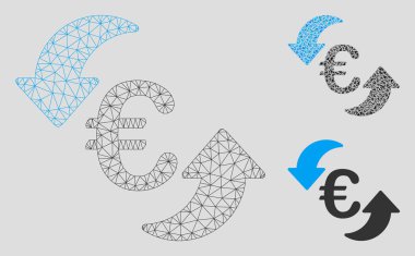 Euro Güncelleme Oklar Vektör Mesh 2d Model ve Üçgen Mozaik Simgesi