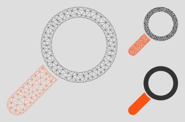 Vektör Örgü Ağ Modeli ve Üçgen Mozaik Simgesi bul