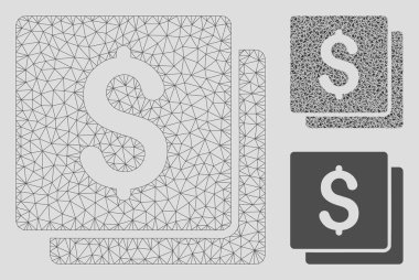 Finans Vektör Örgü Karkas Modeli ve Üçgen Mozaik Simgesi