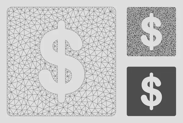 Modelo de rede de malha de vetor financeiro e ícone de mosaico de triângulo — Vetor de Stock