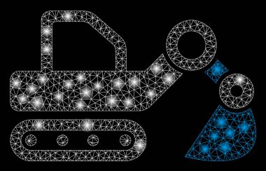 Flaş Spotlu Parlak Örgü Tel Çerçeve Ekskavatör