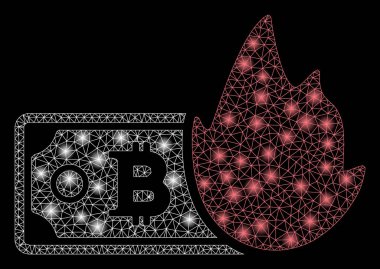 Flare Mesh 2d Ateş Bitcoin Banknot Flare Spotlar ile