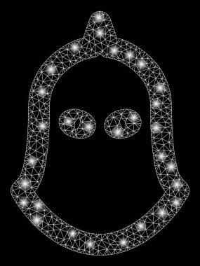 Flash Spotlu Parlak Örgü Ağ Cellat Kaskı