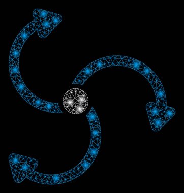 Parlama Spotları ile Flare Mesh Ağ Fan Rotasyonu