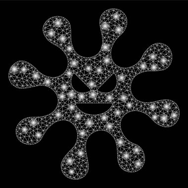 Flash Spotlar ile Parlak Mesh 2d Evil Bakteriler