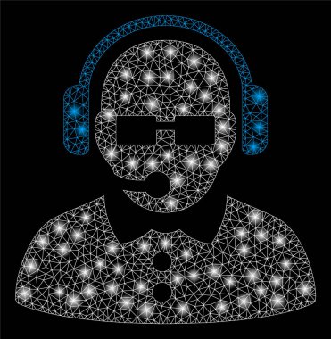 Flash Spotlu Parlak Örgü Karkas Kadın Operatör