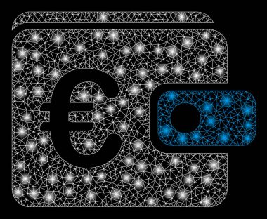 Parlama Noktalar ile Parlayan Örgü Tel Çerçeve Euro Çanta