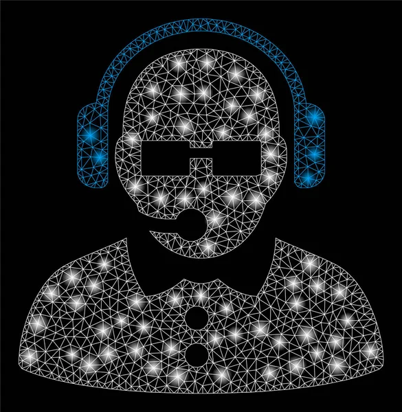 Flash Spotlu Parlak Örgü Karkas Kadın Operatör