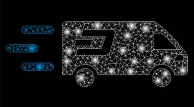 Parlama Noktalar ile Parlayan Örgü Karkas Hızlı Dash Teslimat Araba