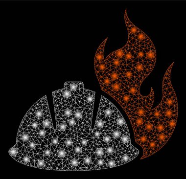 Parlama Noktalar ile Parlayan Örgü 2d Yangın Koruma Kask