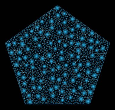 Flare Mesh Ağ Flare Noktalar ile Pentagon Dolu