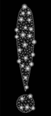 Parlama Noktalar ile Parlayan Örgü 2d Ünlem İşareti