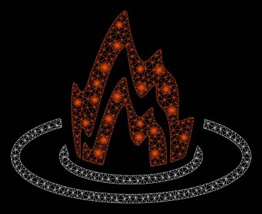 Flare Örgü Tel Çerçeve Yangın Yeri Ile Flare Spotlar