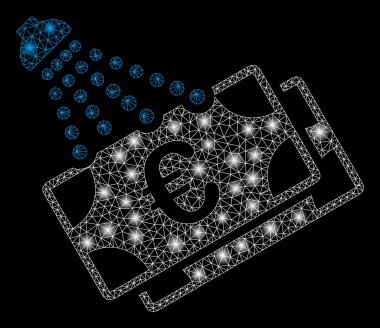 Flare Örgü Tel Çerçeve Euro Para Çamaşır fişeği spotlar ile