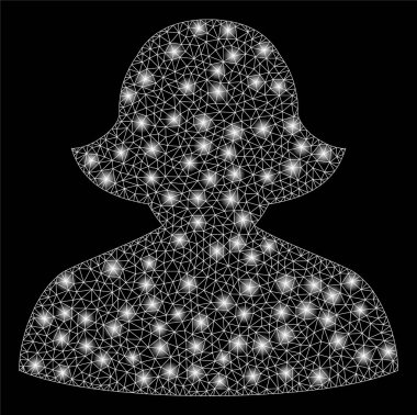 Işık Lekeleri ile Parlak Örgü Karkas Kadın