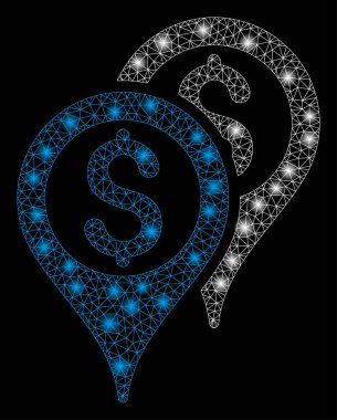 Işık Spotlar ile Flare Mesh Ağ Finansal Harita İşaretçileri