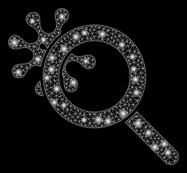 Red de malla de bengalas explorar virus con puntos de bengala — Archivo Imágenes Vectoriales