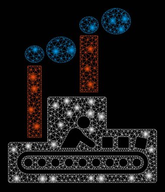 Flare Spotlu Fişek Kafes Tel Çerçeve Kumaş Bina