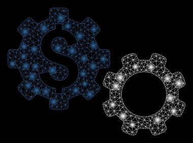 Işık Lekeleri ile Parlayan Örgü Tel Çerçeve Finansal Dişliler