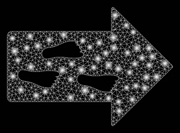 Sens lumineux de sortie de cadre de fil de maille avec des taches lumineuses — Image vectorielle