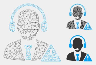 Acil Servis Vektör Örgü 2d Model ve Üçgen Mozaik Simgesi