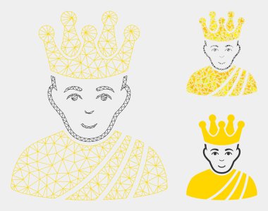 İmparator Vektör Örgü Ağ Modeli ve Üçgen Mozaik Simgesi