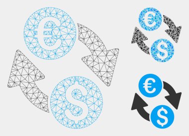 Euro Dolar Değişim Vektör Örgü Karkas Modeli ve Üçgen Mozaik Simgesi
