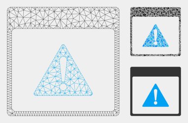 Hata Takvimi Sayfa Vektör Örgü 2d Model ve Üçgen Mozaik Simgesi