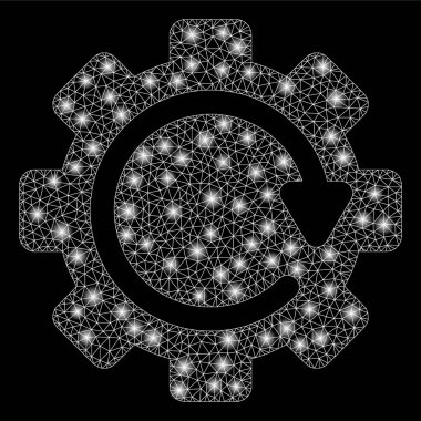 Parlama Noktaları ile Parlak Örgü Ağ Dişli Dönüş Yönü