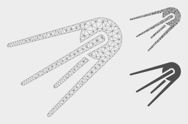İlk Uydu Vektör Örgü Ağ Modeli ve Üçgen Mozaik Simgesi