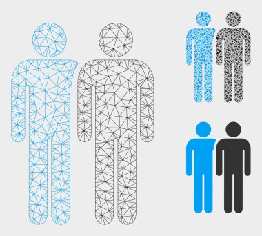 Gay Çift Vektör Örgü Ağ Modeli ve Üçgen Mozaik Simgesi