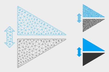 Dikey Vektör Örgü Ağ Modeli ve Üçgen Mozaik Simgesi çevir