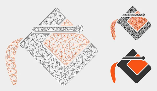 Modello di cornice in rete metallica vettoriale di riempimento e icona mosaica triangolo — Vettoriale Stock