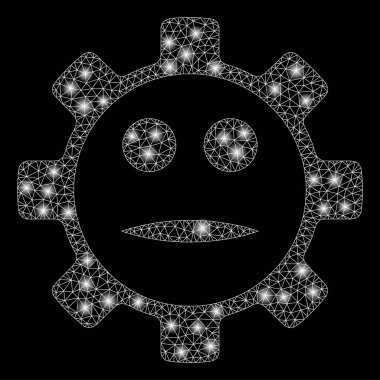 Parlama Spotları ile Parlak Örgü Ağ Dişli Yüz Nötr Smiley