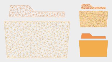Klasör vektör Mesh tel çerçeve modeli ve üçgen mozaik simge