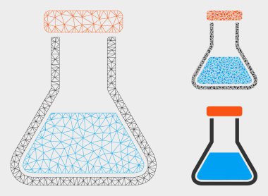 Flask vektör Mesh karkas model ve üçgen mozaik simge