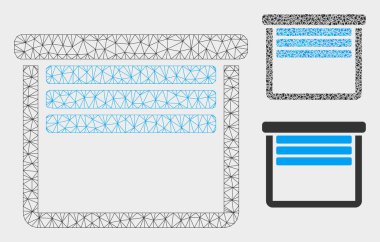 Garaj boş vektör Mesh karkas model ve üçgen mozaik simge
