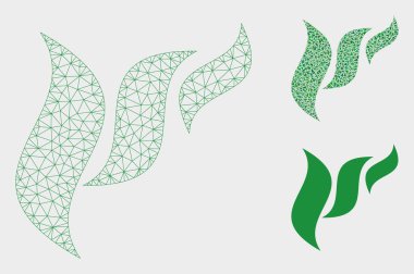 Flora soyutlama vektör Mesh 2D model ve üçgen mozaik simge